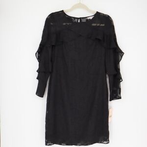 Nanette Lepore Women's Gypsy Rose Mini Dress Very Black Size 4 Witchy Whimsigoth